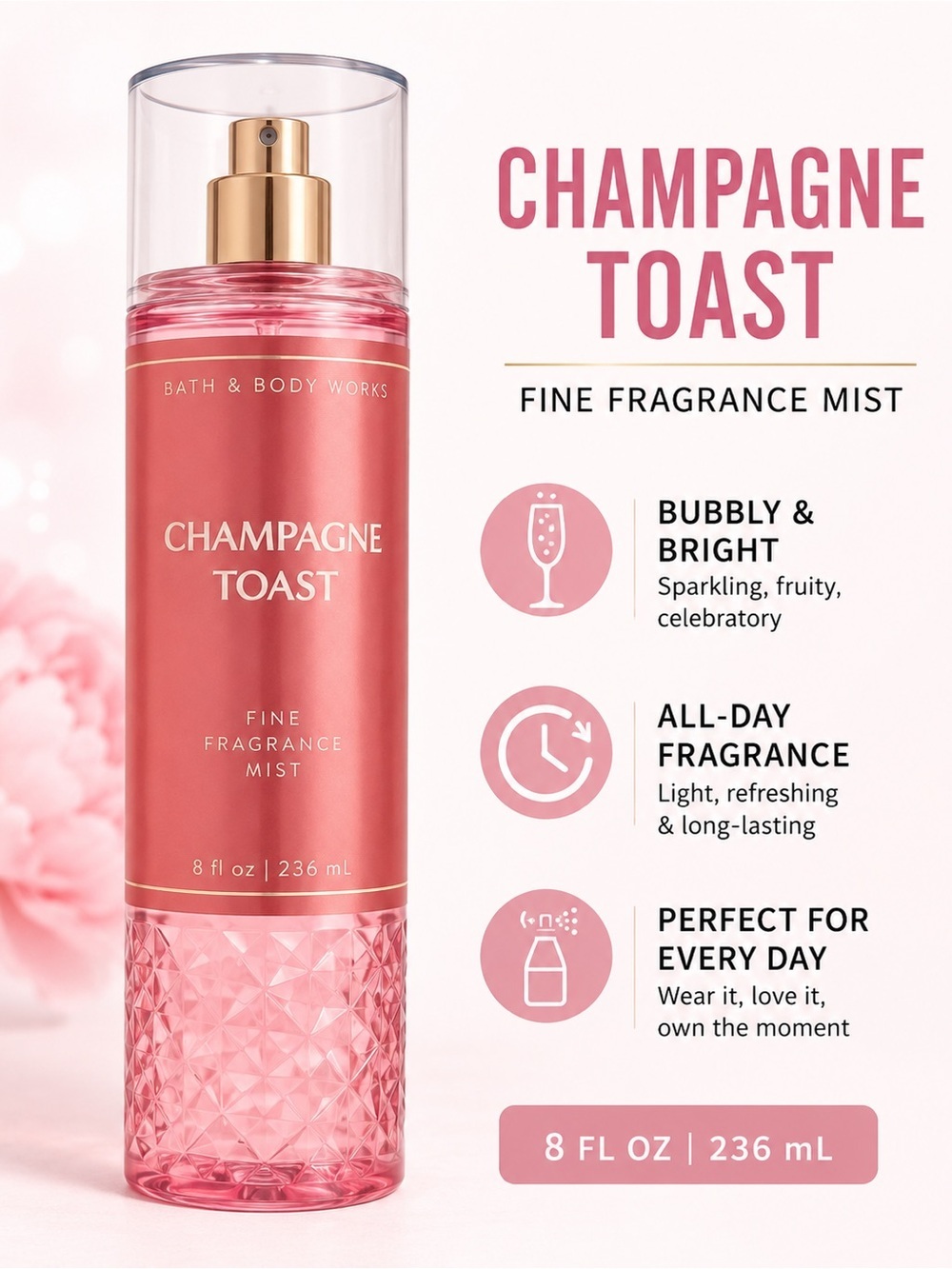 Bath & Body Works Champagne Toast Fine Fragrance Mist - Pink
